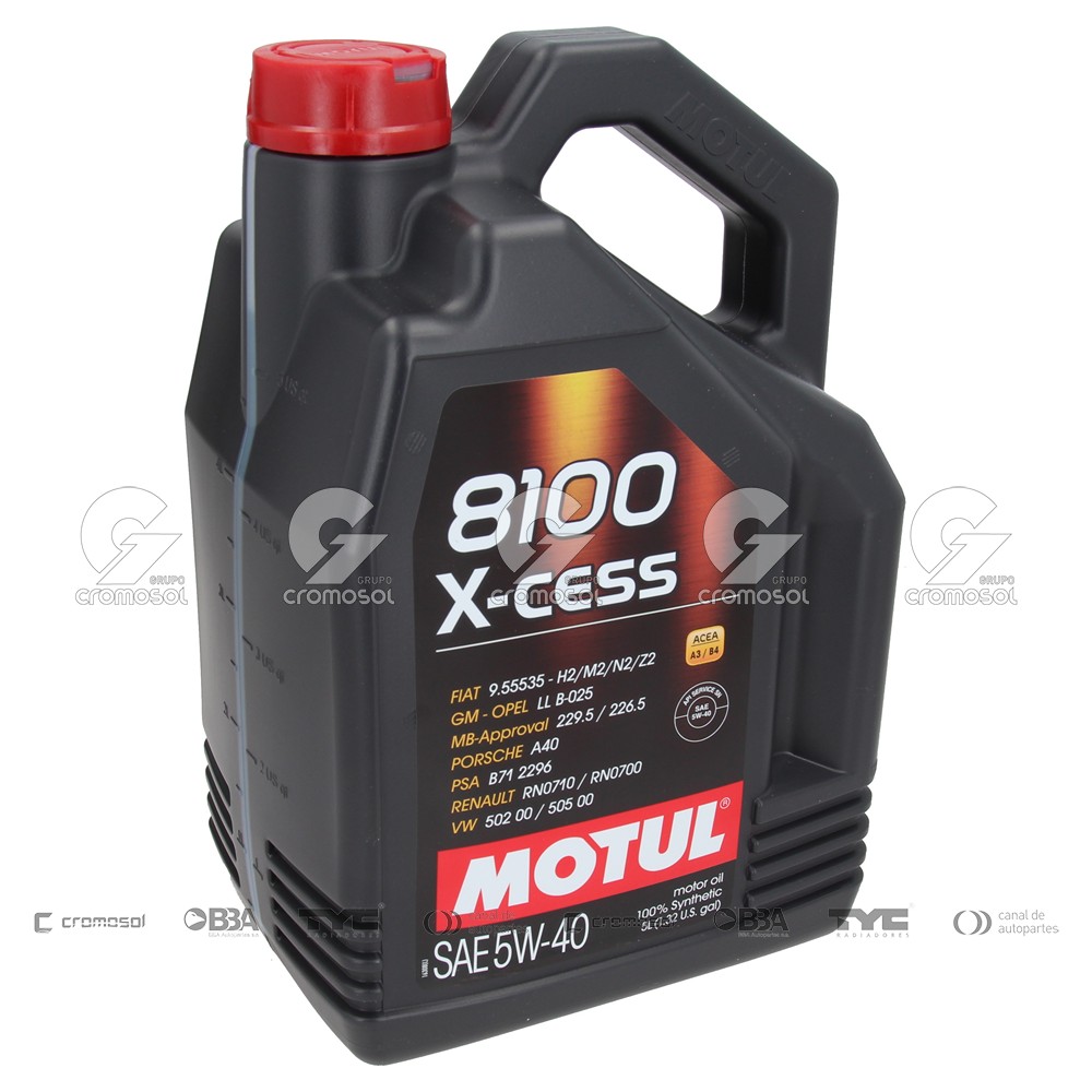 Aceite para Universal Universal Livianos 50/20 Aceite sintetico motul 8100 5w40 x-cess (4 x 5 litros)