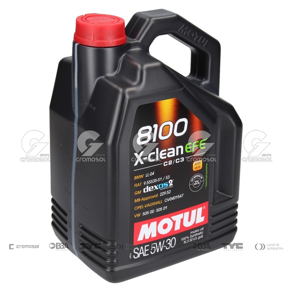 Aceite para Universal Universal Livianos 50/20 Aceite sintetico motul 8100 5w30 x-clean (4 x 5 litros)