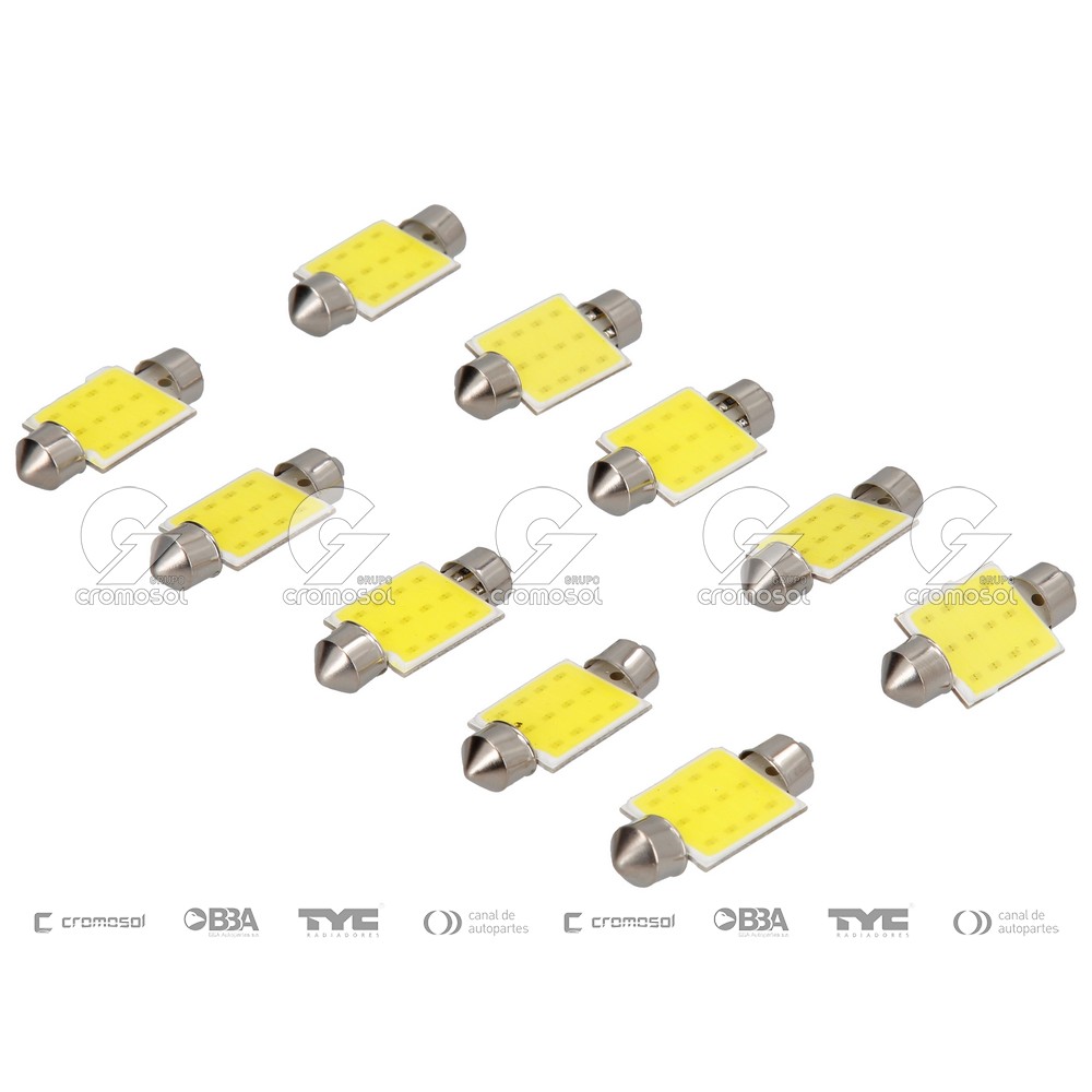 Lampara led para Universal Universal Livianos 50/20 Cob tubular 36mm 12v blanco (x10)