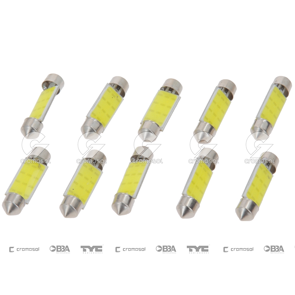Lampara led para Universal Universal Livianos 50/20 Cob tubular 39mm 12v blanco (x10)