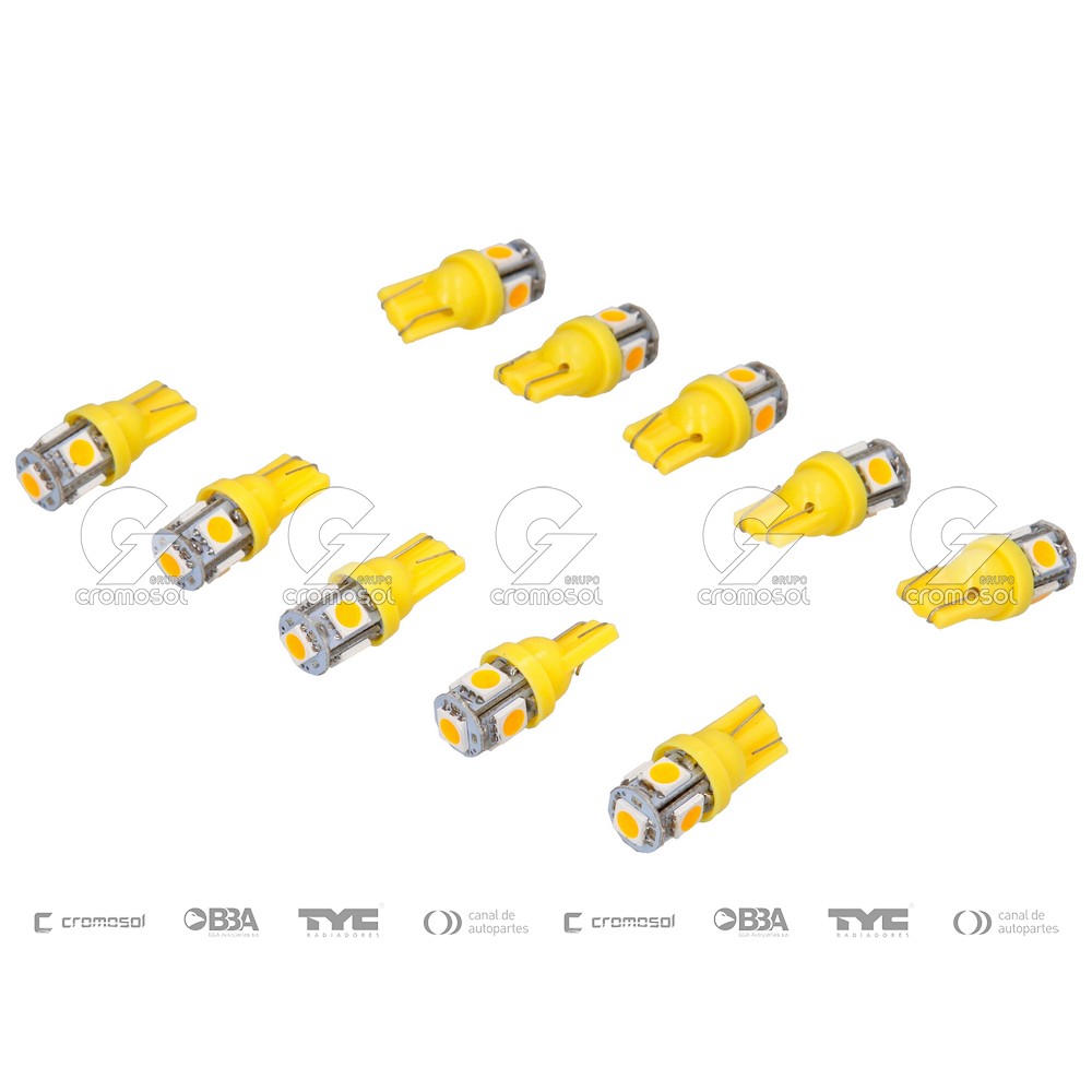 Lampara led para Universal Universal Pesados 50/20 T10 (2821) w5w 24v (5 led smd) ambar (x10)