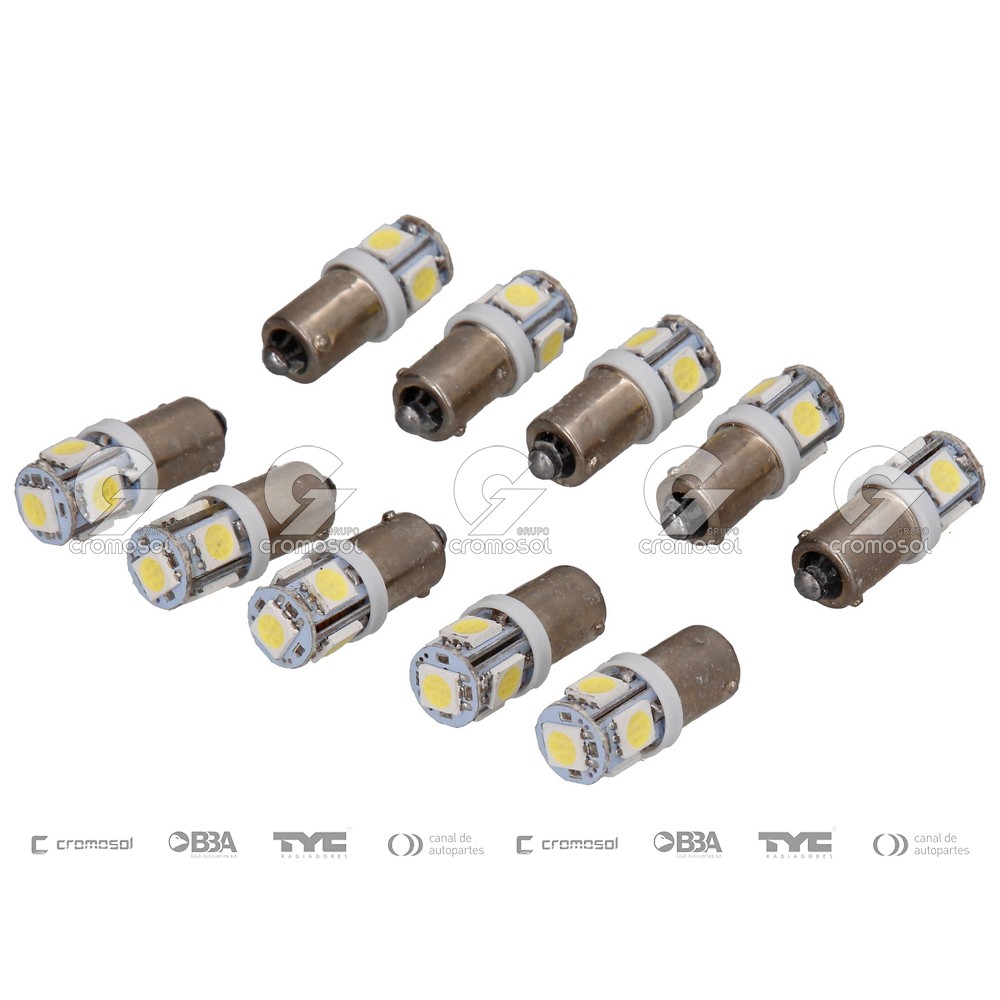 Lampara led para Universal Universal Livianos 50/20 t4w (5050) 12v ba9s (5 led smd) blanco (x10)