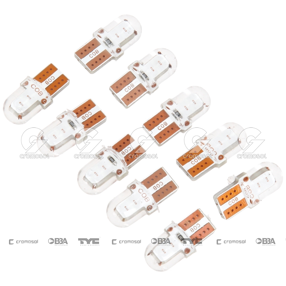 Lampara led para Universal Universal Livianos 50/20 Led t10 silicona 12v (corta) azul (x10)