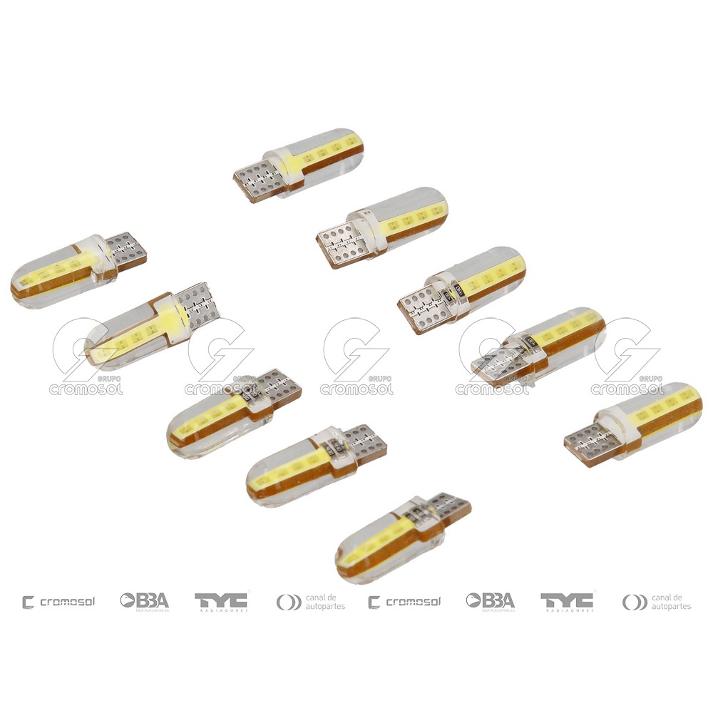 Lampara led para Universal Universal Livianos 50/20 Led t10 silicona 12v (largo) blanco (x10)