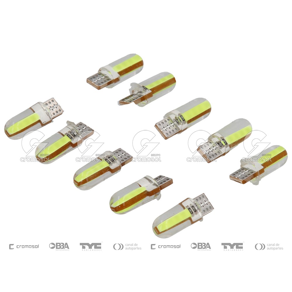 Lampara led para Universal Universal Livianos 50/20 Led t10 silicona 12v (largo) verde (x10)