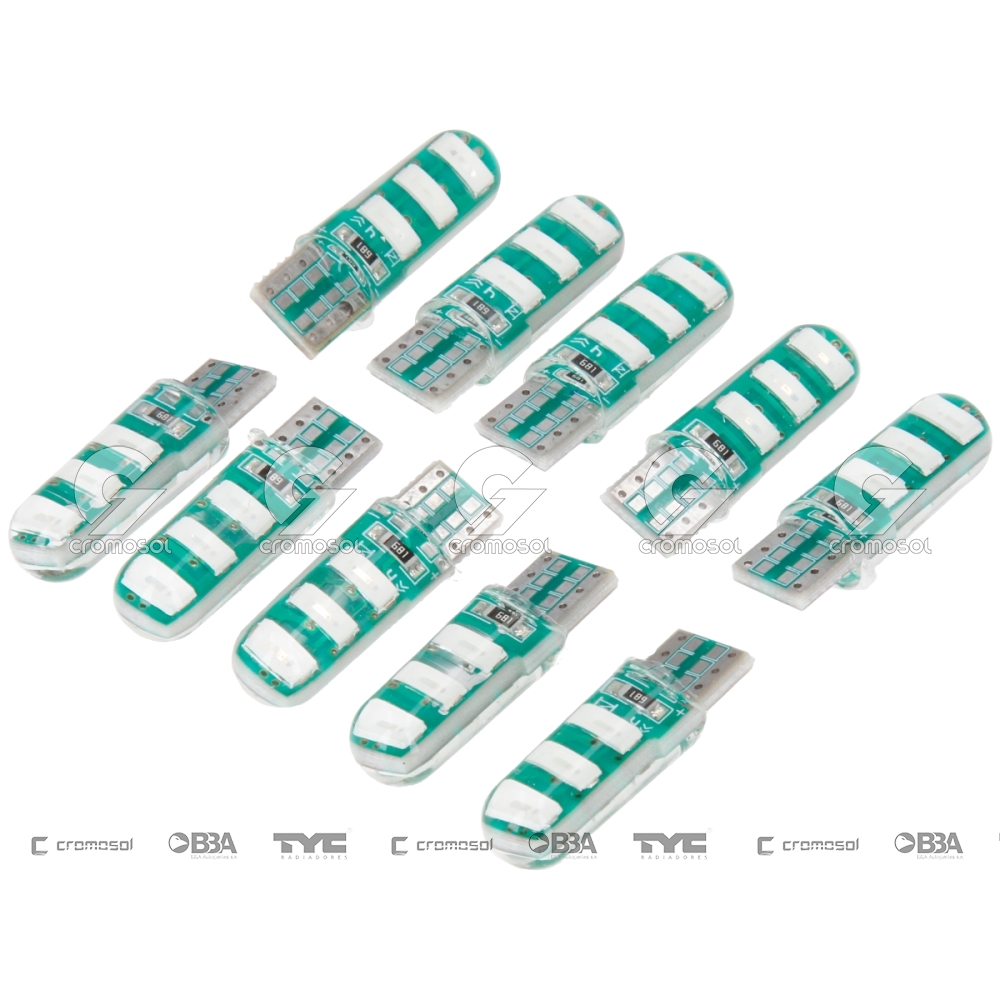 Lampara led para Universal Universal Pesados 50/20 Led t10 silicona 24v verde (x10)