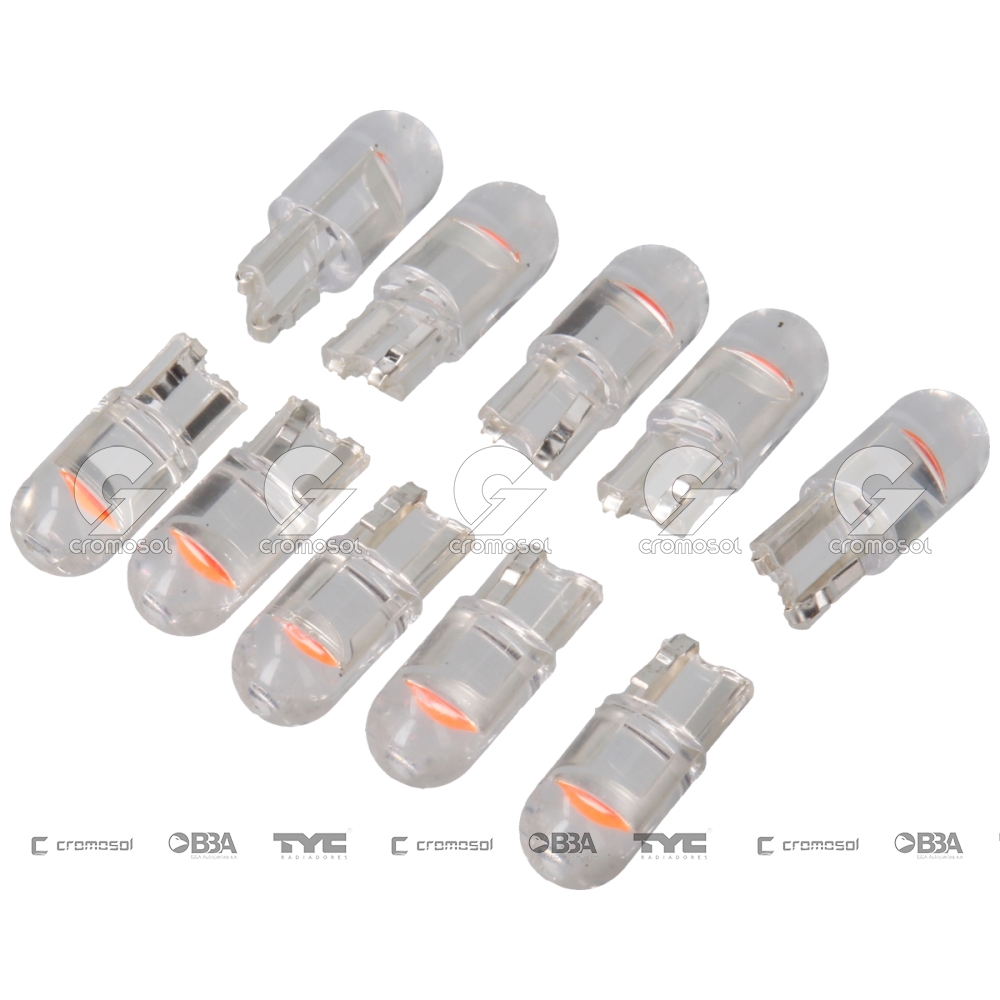 Lampara led para Universal Universal Livianos 50/20 Led t10 vidrio 2281 12v rojo (x10)