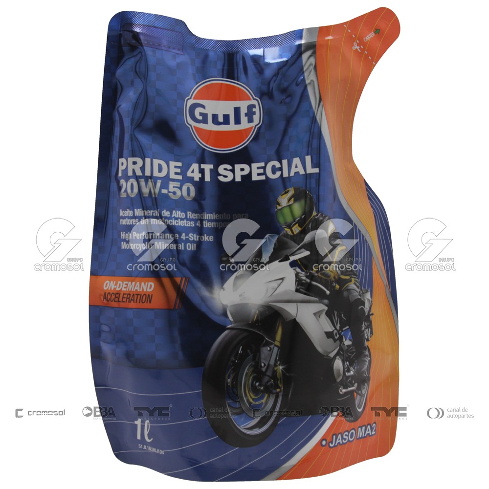 Aceite para Universal Universal Livianos 50/20 Mineral gulf pride 4t special 20w50 (doypack 12x1l) motos