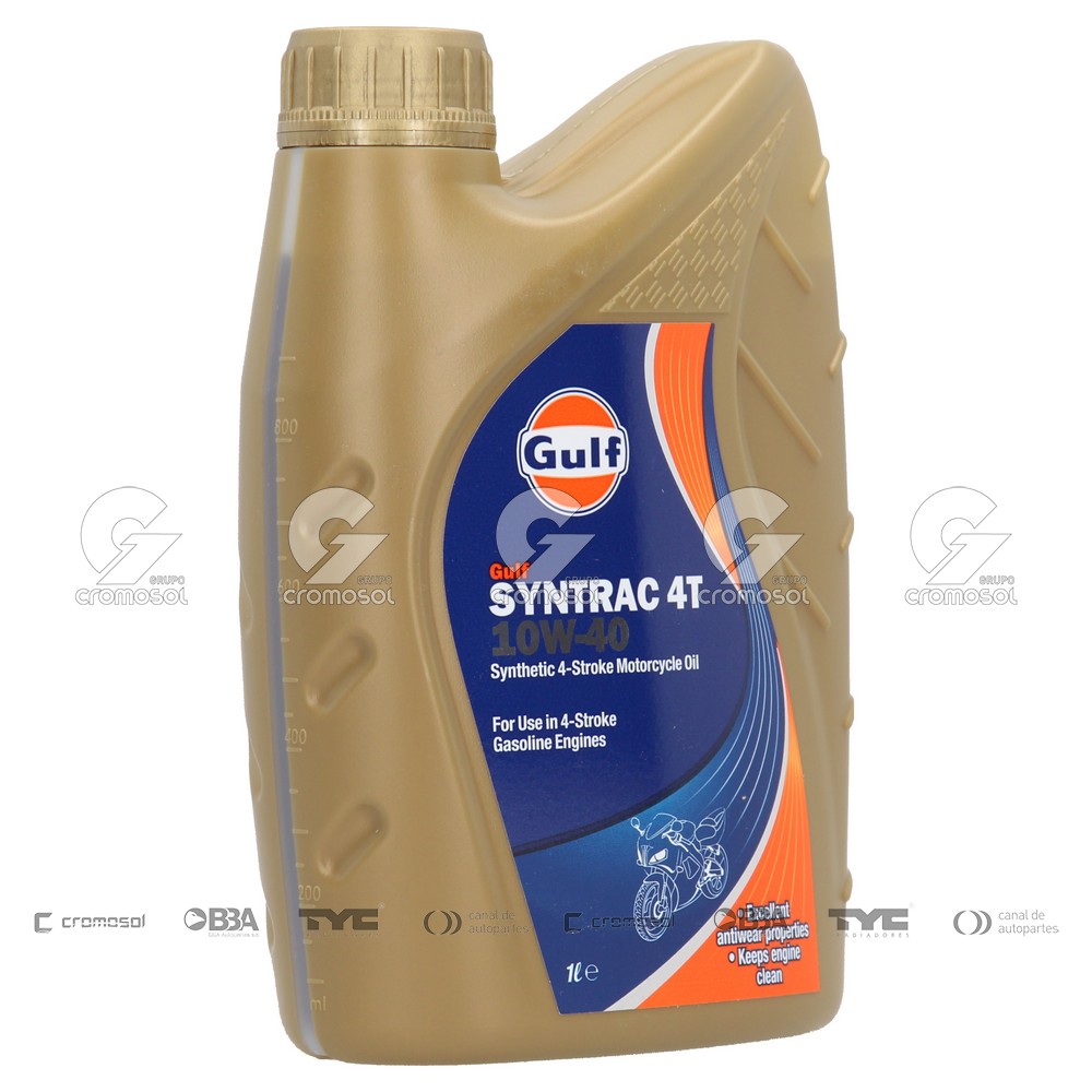 Aceite para Universal Universal Livianos 50/20 Sintetico gulf syntrac 4t 10w-40 (caja 12x1l) motos