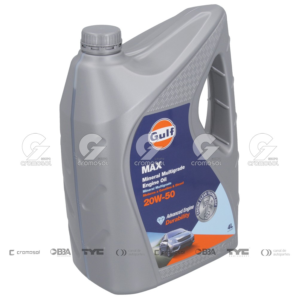 Aceite para Universal Universal Livianos 50/20 Mineral gulf max 20w-50 (caja 4x4l)
