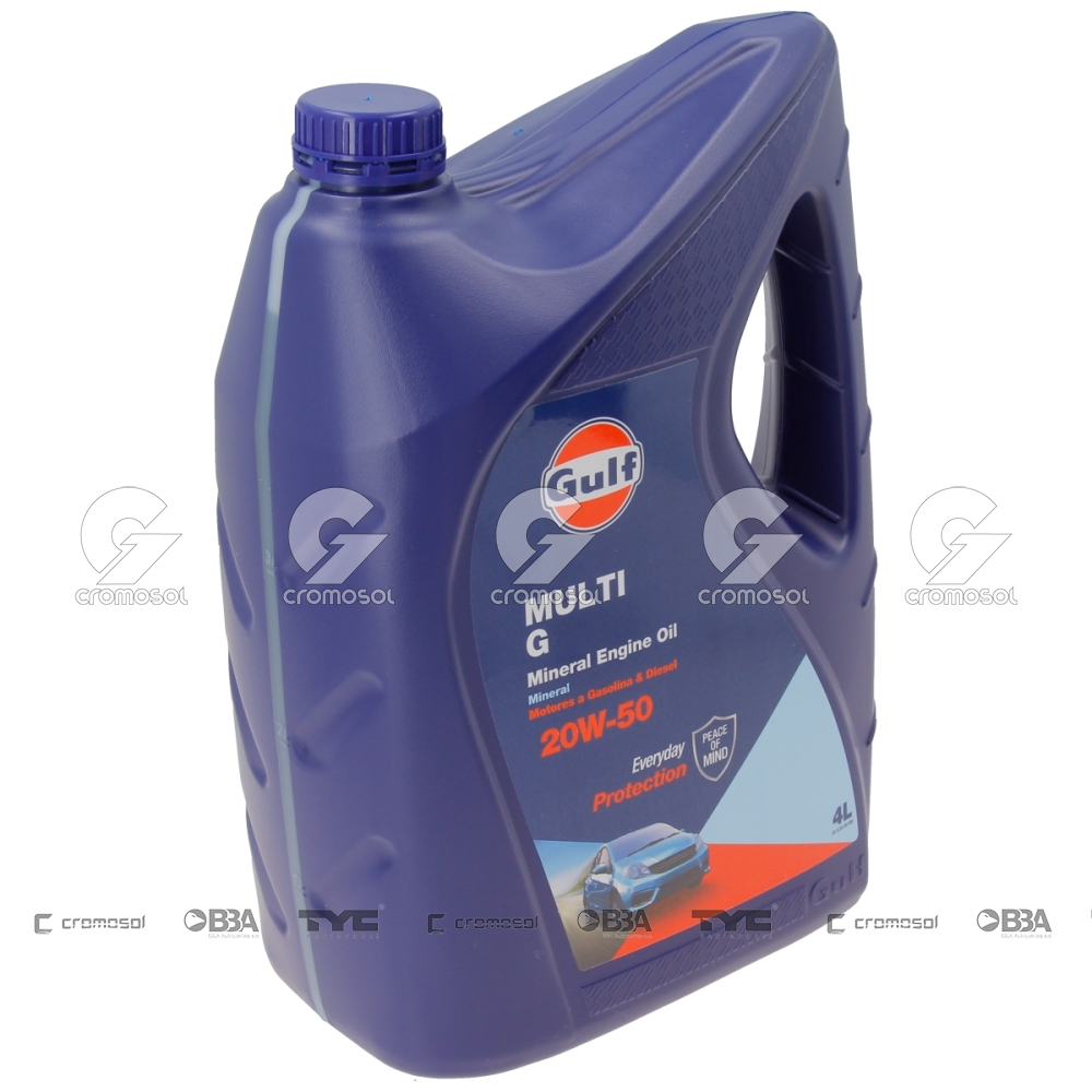 Aceite para Universal Universal Livianos 50/20 Mineral gulf multi g 20w-50 (4x4l)