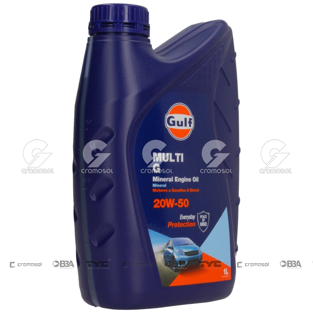 Aceite para Universal Universal Livianos 50/20 Mineral gulf multi g 20w-50 (12x1l)