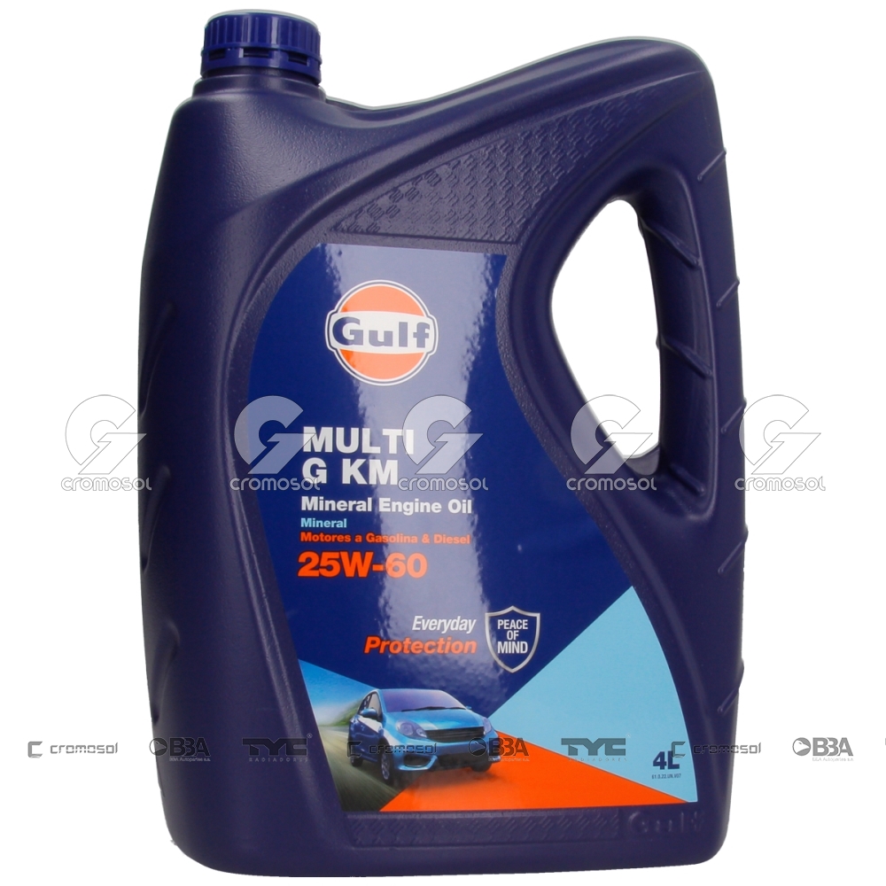 Aceite para Universal Universal Livianos 50/20 Mineral gulf multi g 25w-60 (caja 4x4l)